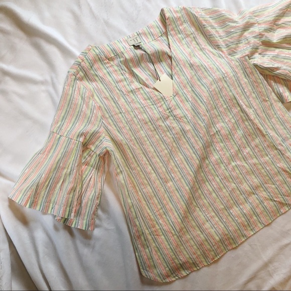 a new day Tops - NWT A New Day Rainbow Metallic Striped 3/4 Blouse